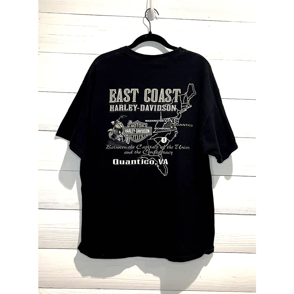 Harley Davidson East Coast Quantico, VA EmBoSseD Print on Front, XL Mens